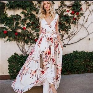 Bohemian Floral High Waisted Maxi Medium Dress